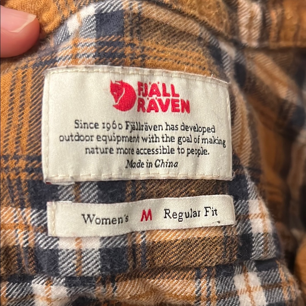 Fjallraven Women's Button Down Shirt - Yellow and Blue Plaid